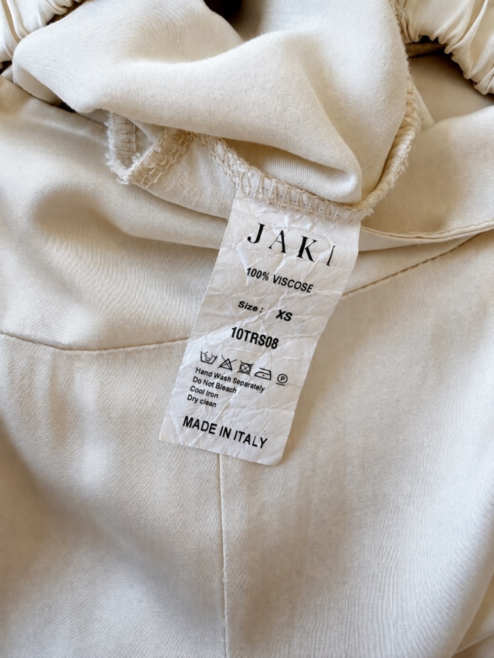 NWT JAKI Claudia Elastic Waist Satin Trousers Ivory XS - Picture 8 of 8